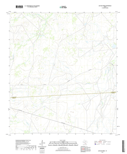 Live Oak Creek Texas US Topo Map Image