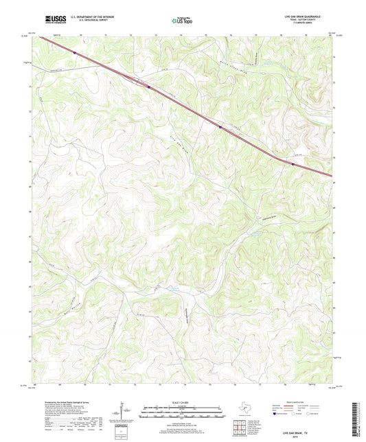 Live Oak Draw Texas US Topo Map Image