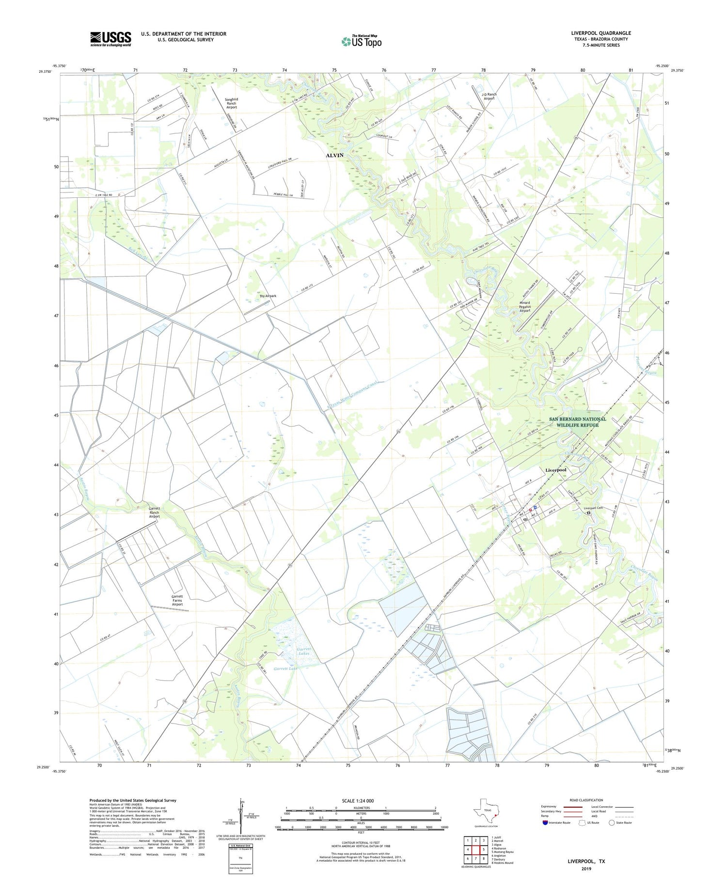 Liverpool Texas US Topo Map Image