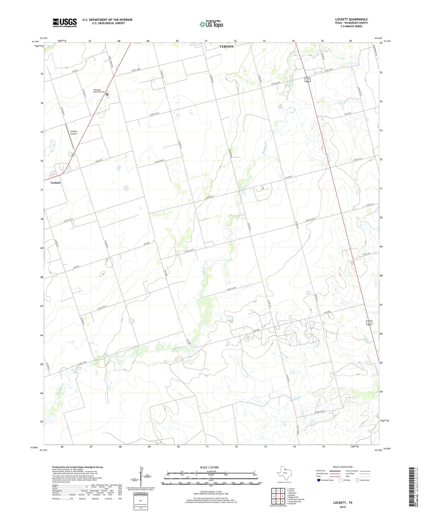Lockett Texas US Topo Map Image
