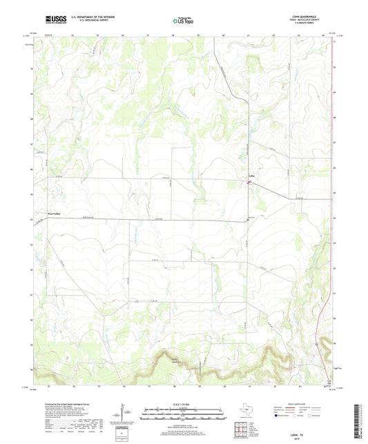 Lohn Texas US Topo Map Image