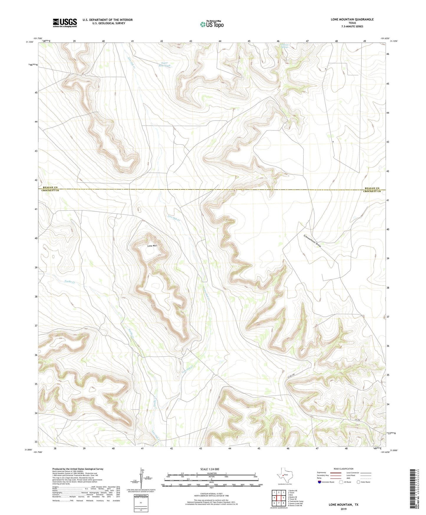 Lone Mountain Texas US Topo Map Image