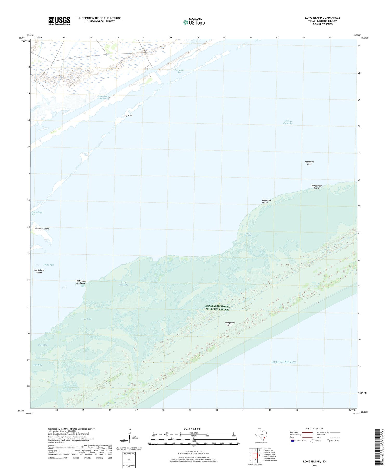 Long Island Texas US Topo Map Image