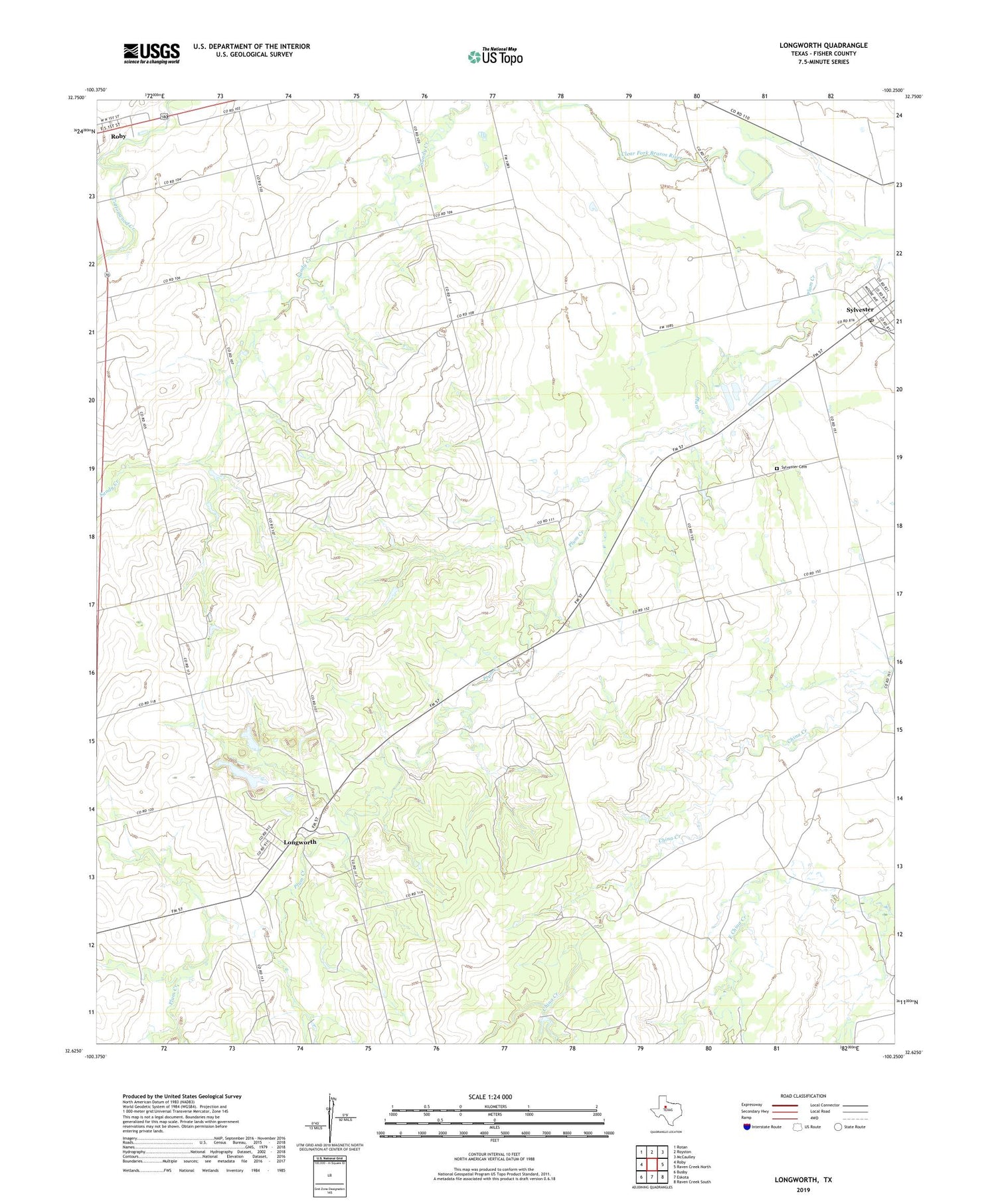 Longworth Texas US Topo Map Image