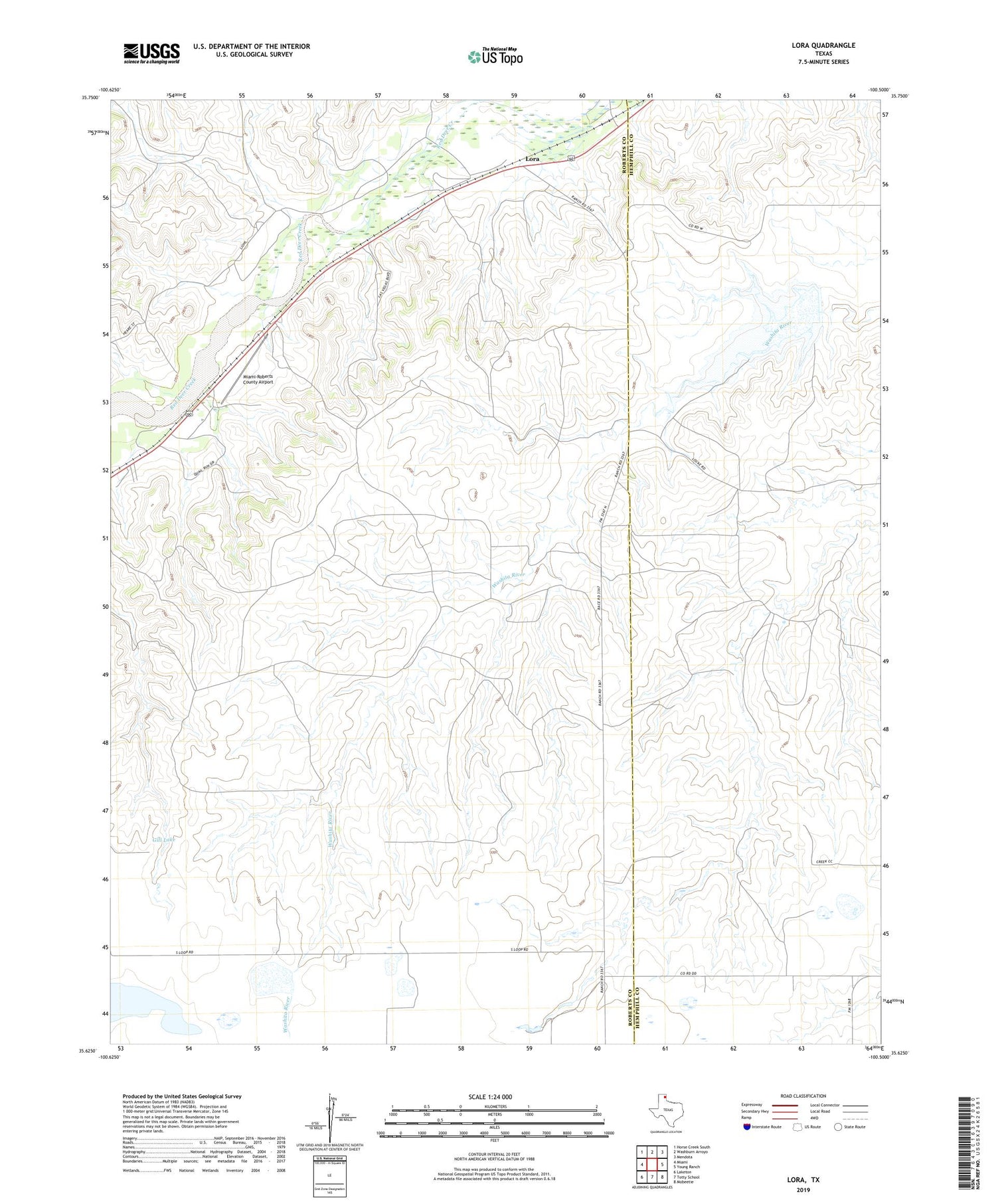Lora Texas US Topo Map Image