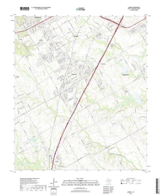 Lorena Texas US Topo Map Image
