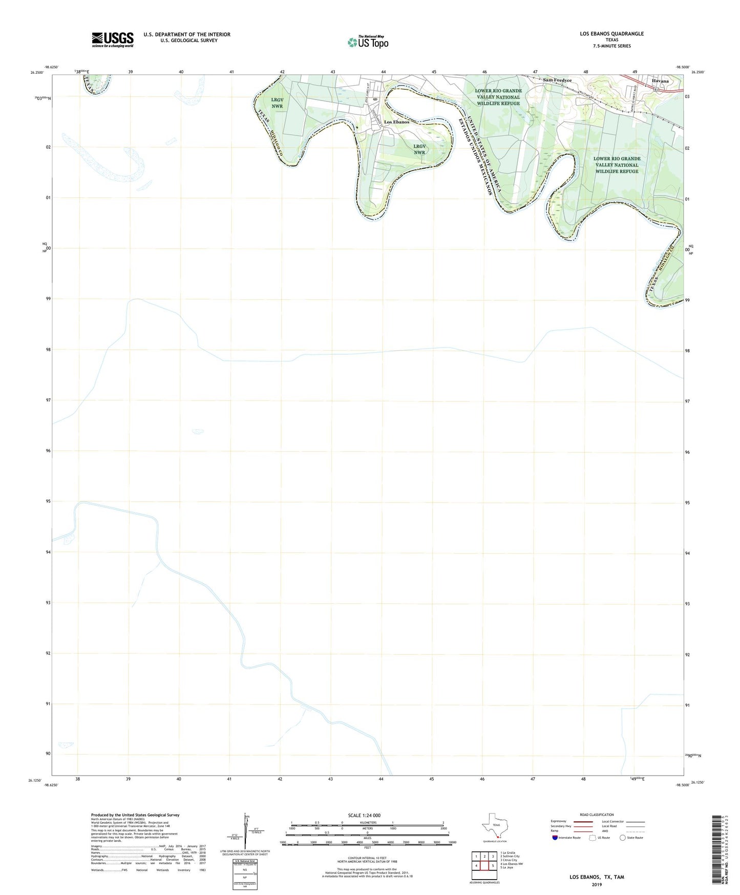 Los Ebanos Texas US Topo Map Image