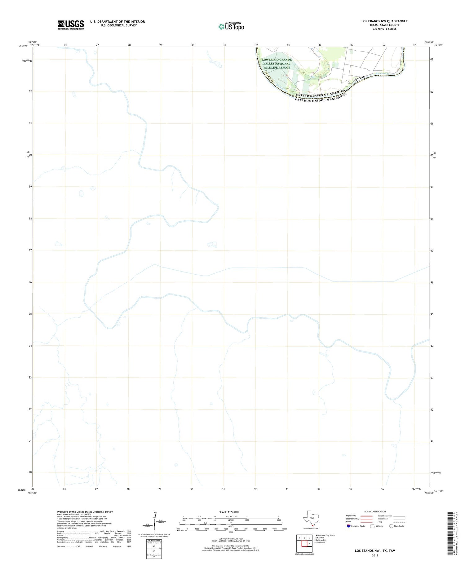 Los Ebanos NW Texas US Topo Map Image