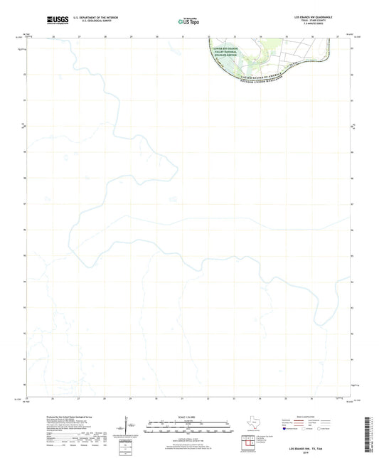 Los Ebanos NW Texas US Topo Map Image