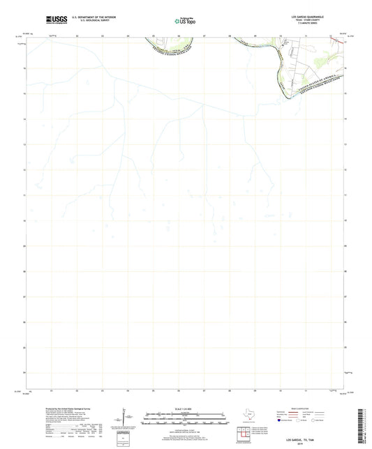 Los Garzas Texas US Topo Map Image