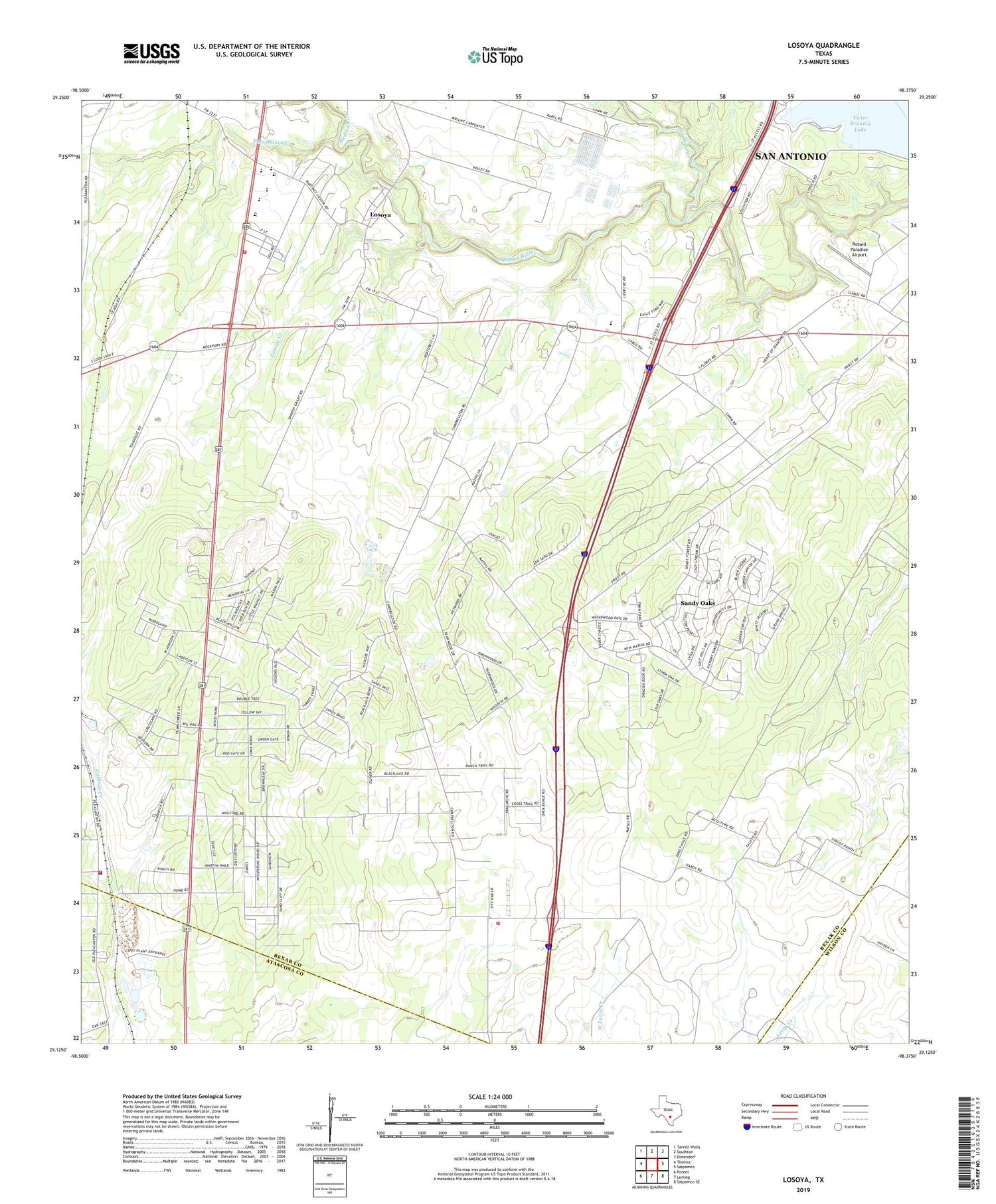 Losoya Texas US Topo Map Image