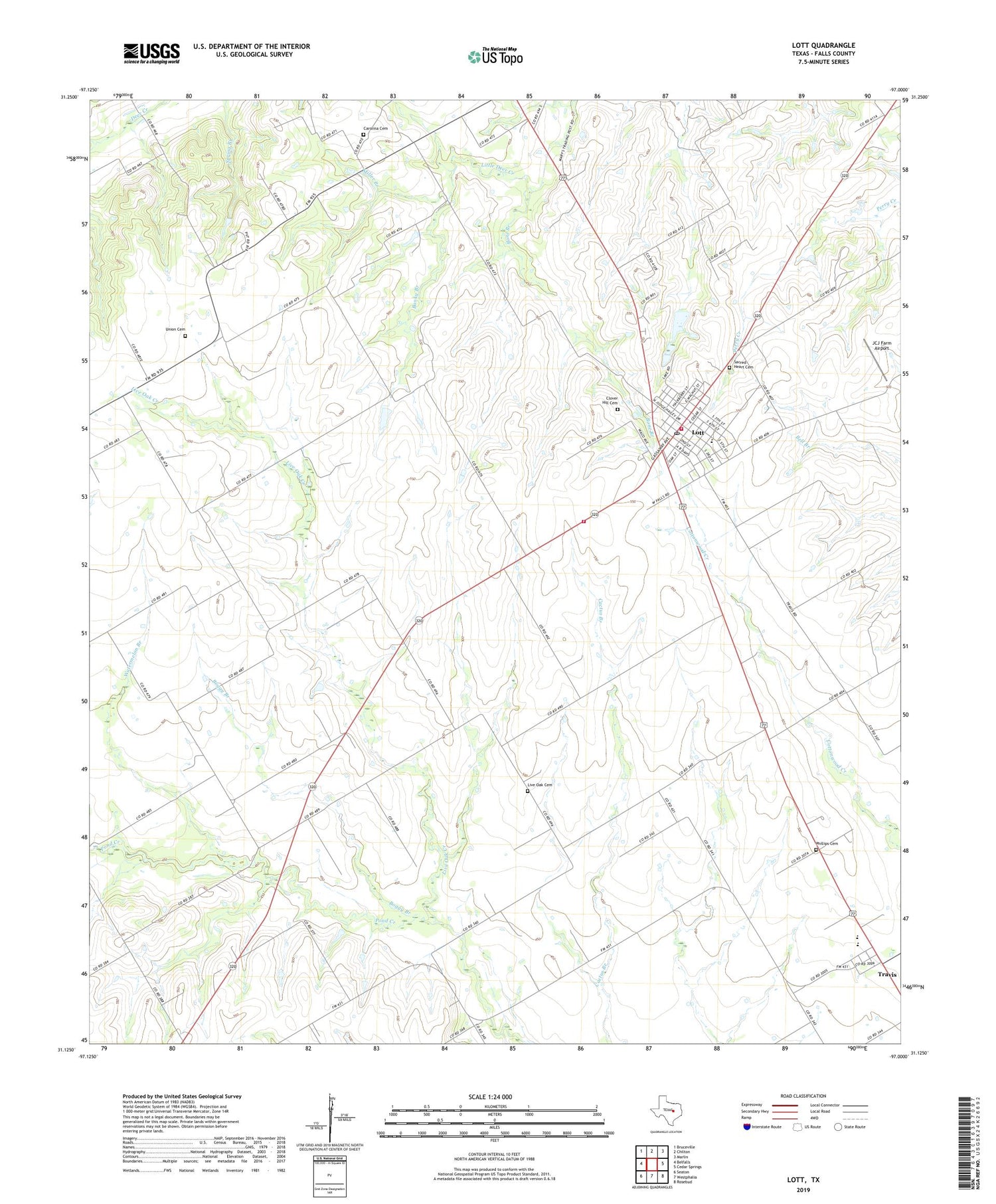 Lott Texas US Topo Map Image