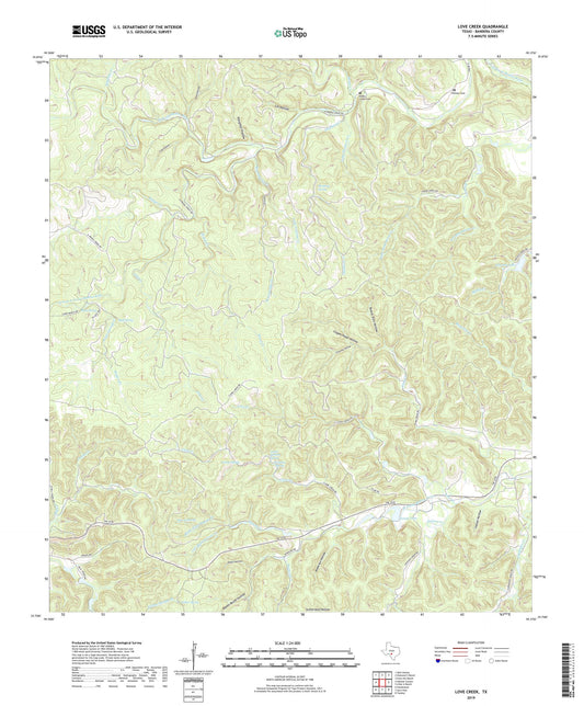 Love Creek Texas US Topo Map Image