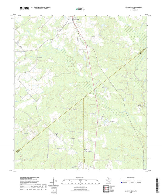 Lovelady South Texas US Topo Map Image