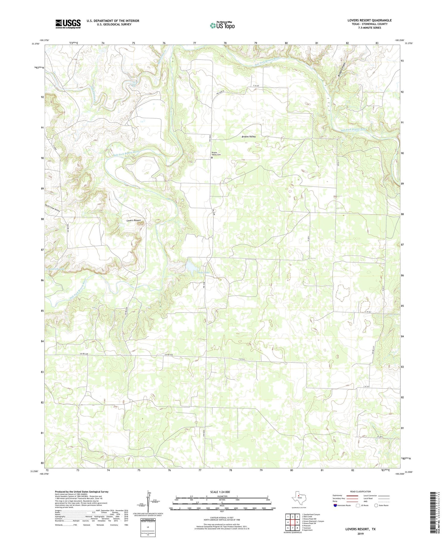Lovers Resort Texas US Topo Map Image