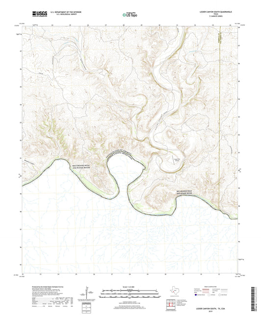 Lozier Canyon South Texas US Topo Map Image