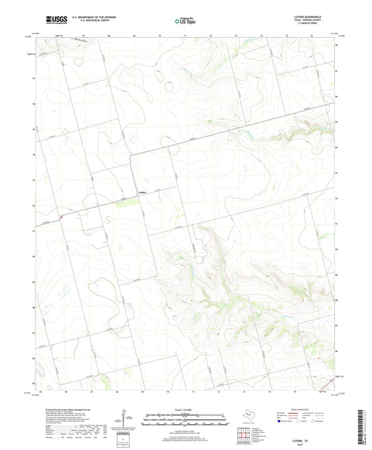 Luther Texas US Topo Map Image