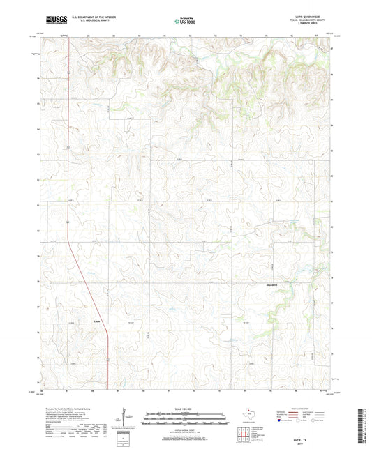 Lutie Texas US Topo Map Image