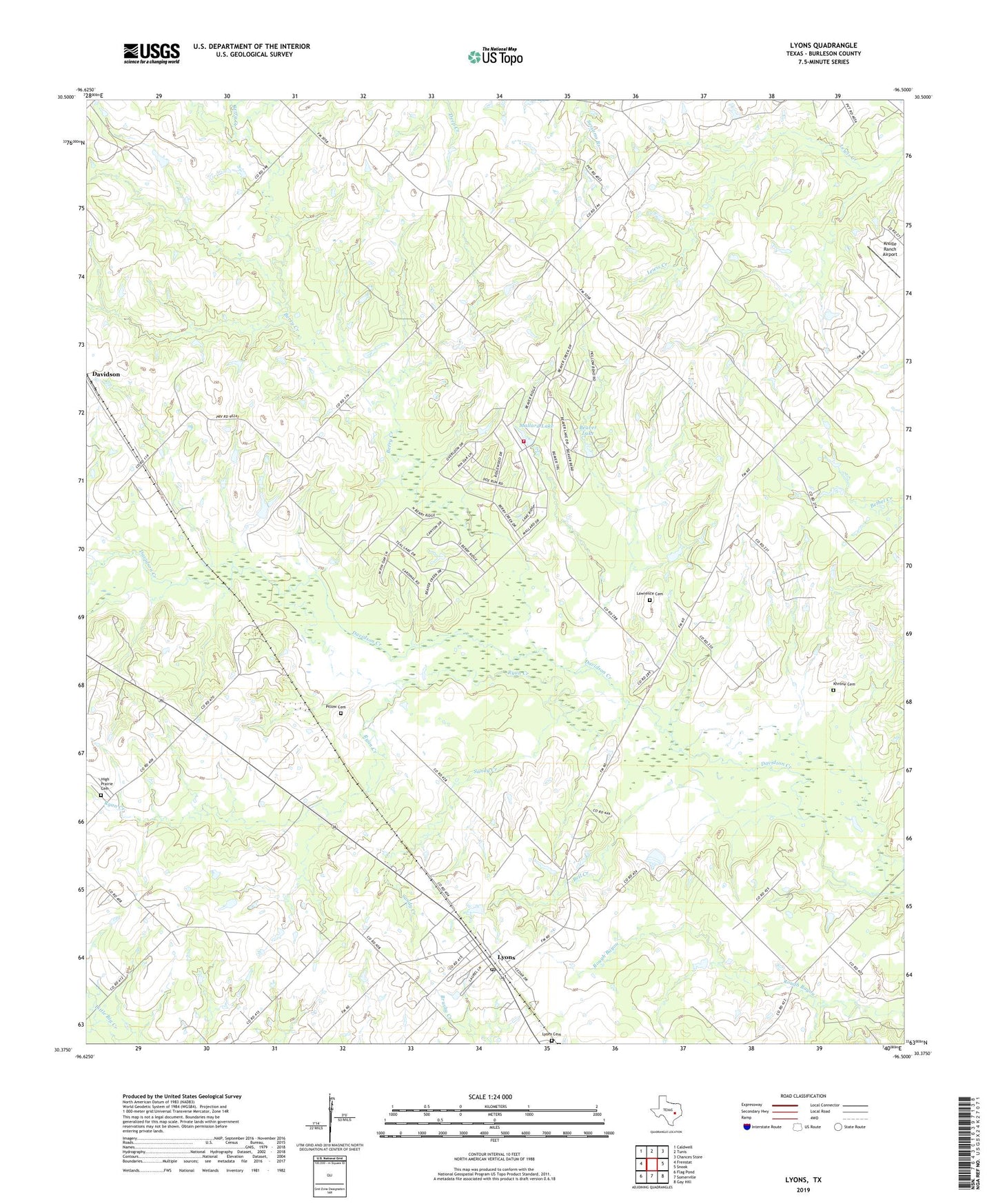 Lyons Texas US Topo Map Image