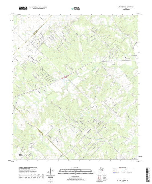 Lytton Springs Texas US Topo Map Image