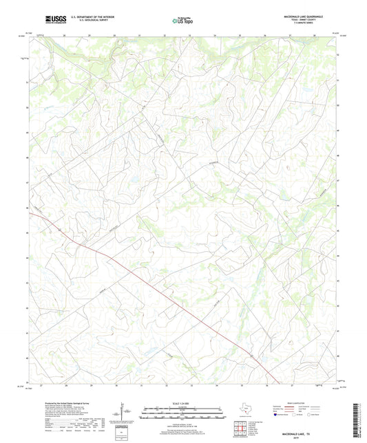 MacDonald Lake Texas US Topo Map Image