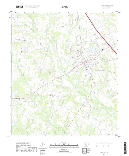 Madisonville Texas US Topo Map Image