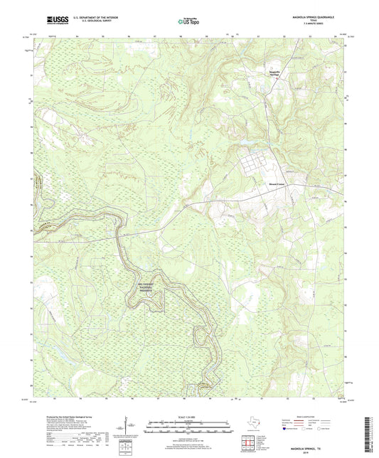 Magnolia Springs Texas US Topo Map Image