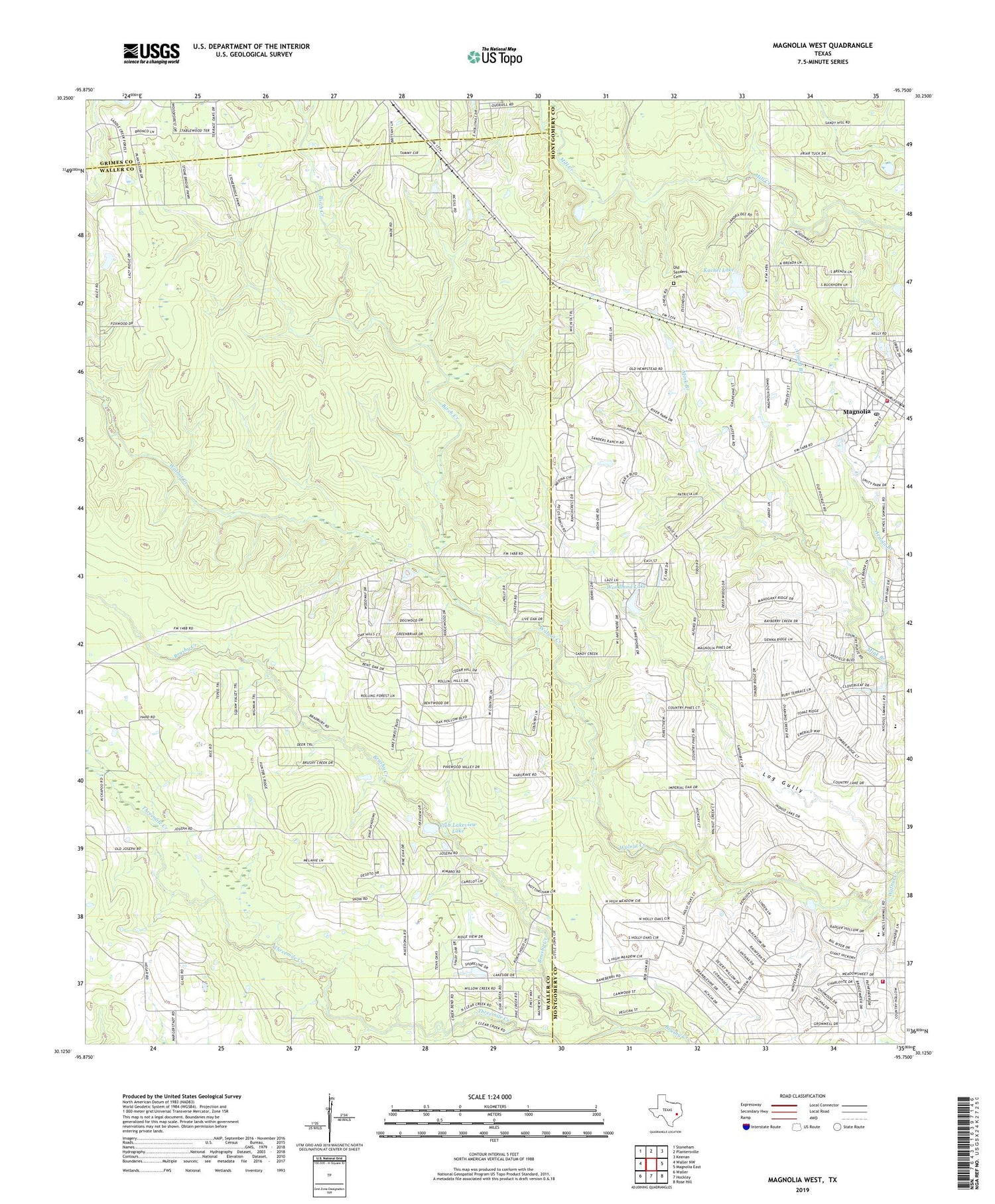 Magnolia West Texas US Topo Map Image