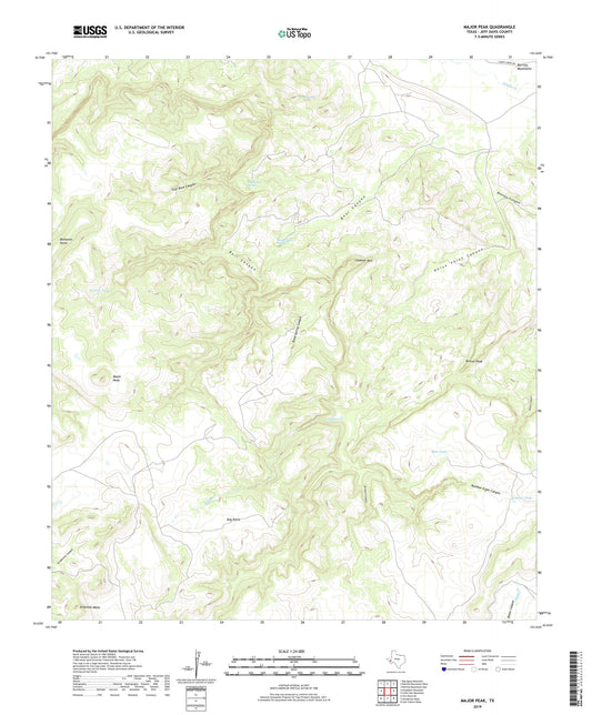 Major Peak Texas US Topo Map Image