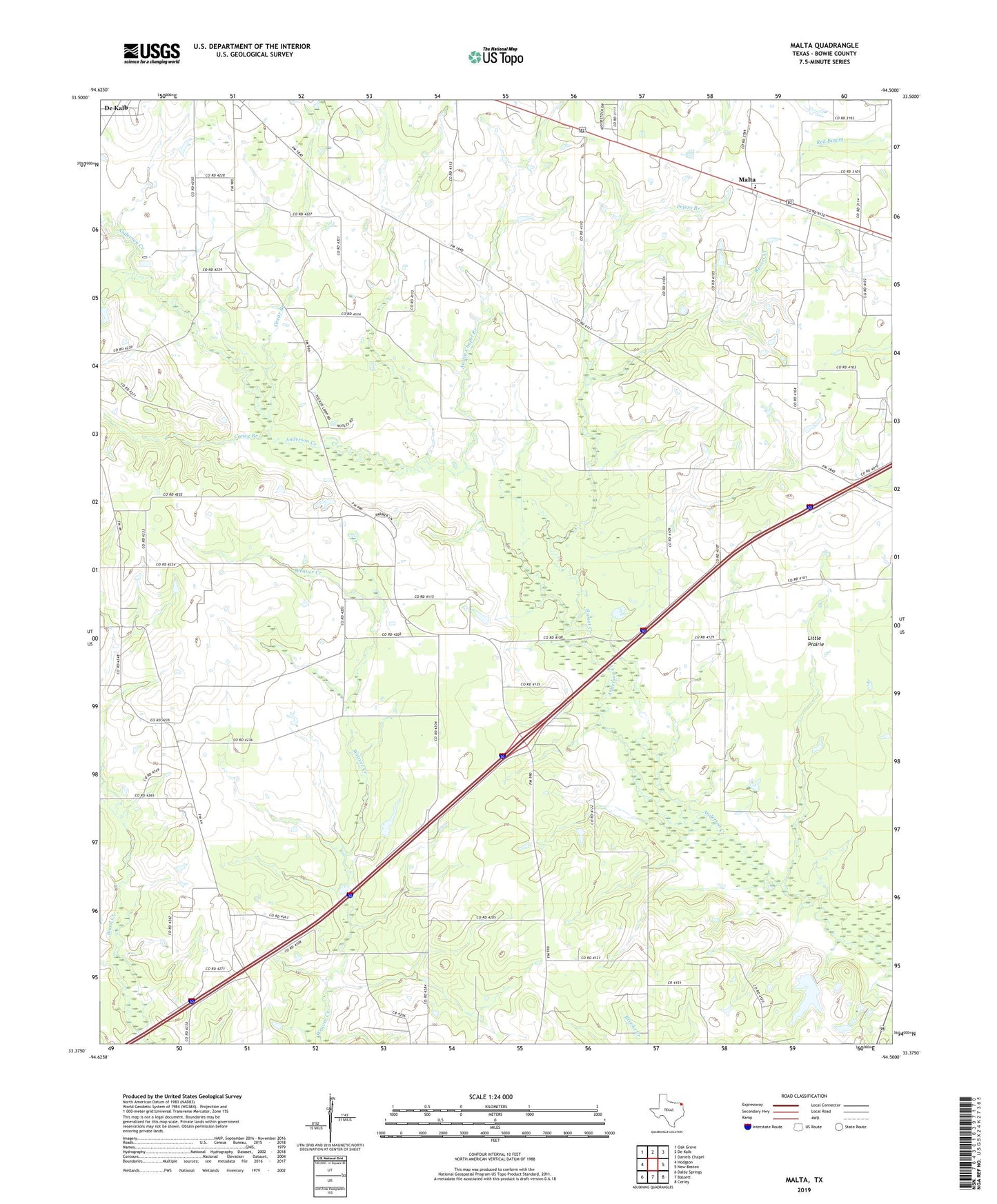 Malta Texas US Topo Map Image