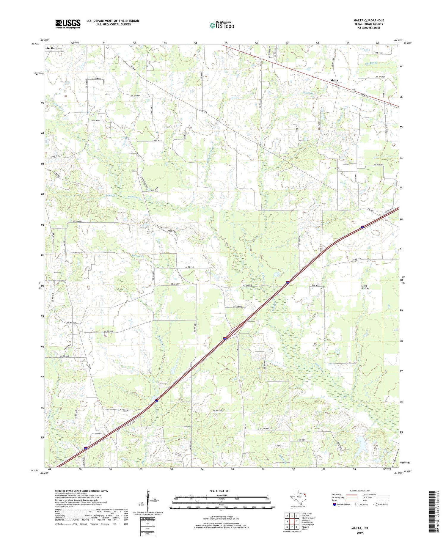 Malta Texas US Topo Map Image
