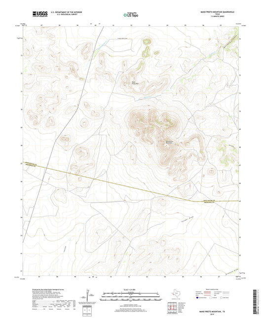 Mano Prieto Mountain Texas US Topo Map Image