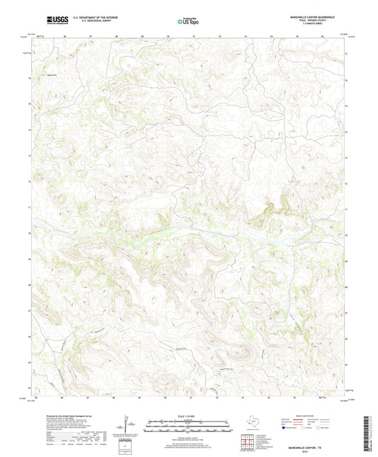 Manzanillo Canyon Texas US Topo Map Image
