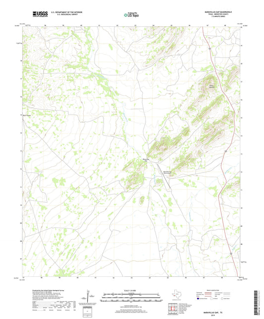 Maravillas Gap Texas US Topo Map Image
