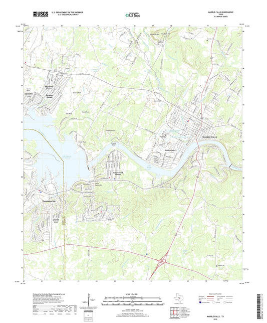 Marble Falls Texas US Topo Map Image