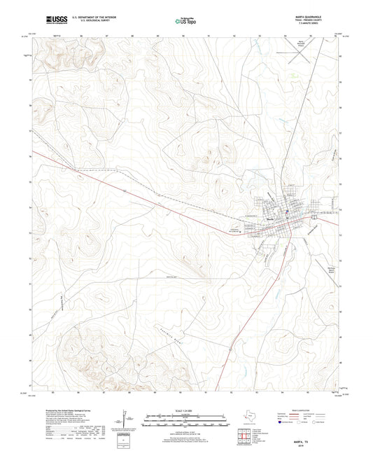 Marfa Texas US Topo Map Image