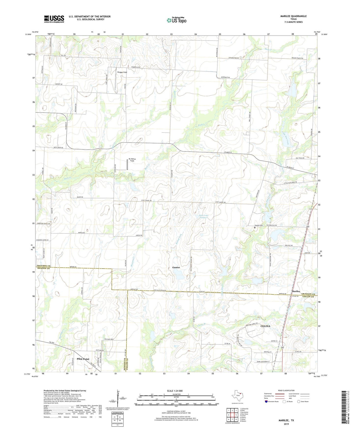 Marilee Texas US Topo Map Image