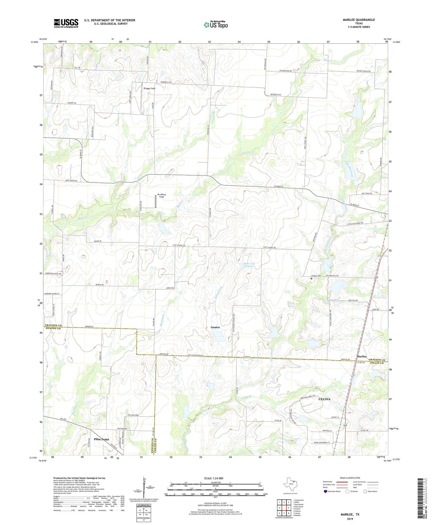Marilee Texas US Topo Map Image