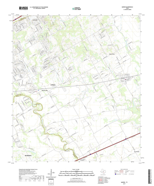 Marion Texas US Topo Map Image
