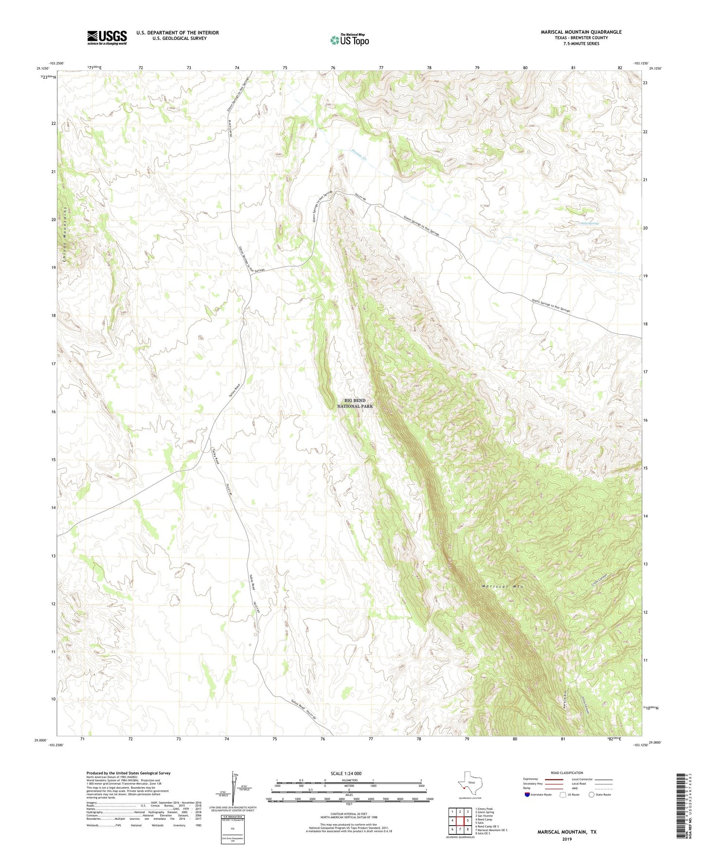 Mariscal Mountain Texas US Topo Map Image
