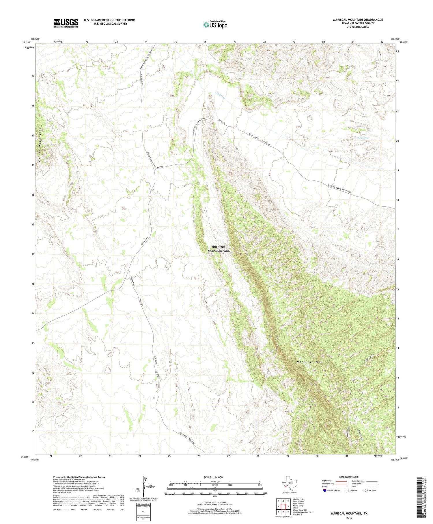 Mariscal Mountain Texas US Topo Map Image