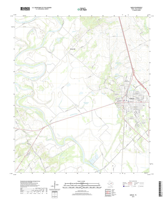 Marlin Texas US Topo Map Image