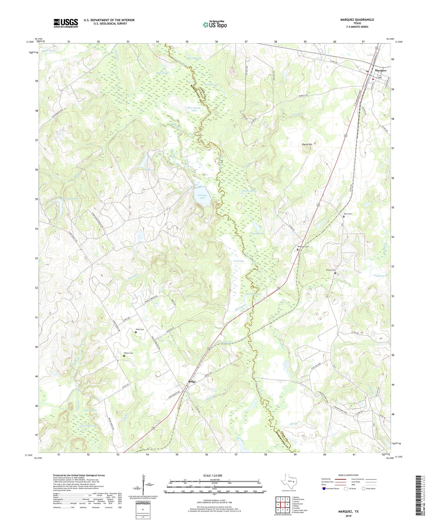 Marquez Texas US Topo Map Image