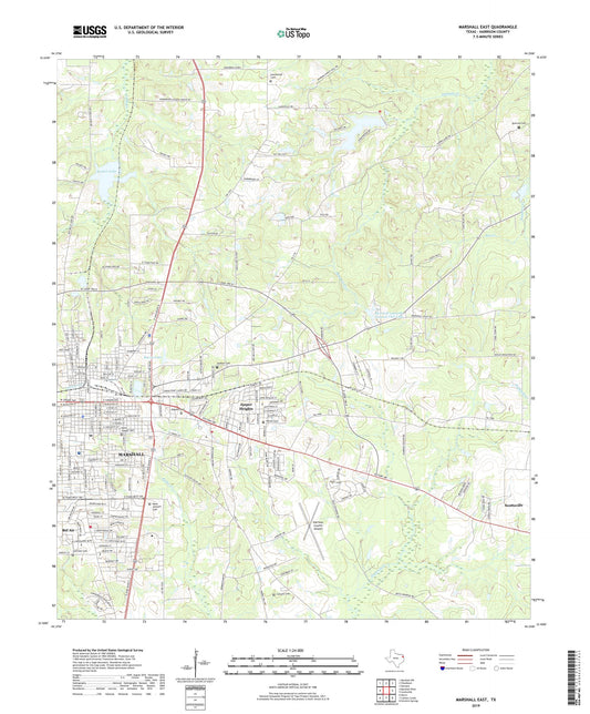 Marshall East Texas US Topo Map Image