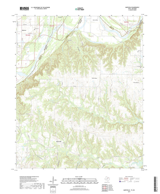 Marysville Texas US Topo Map Image