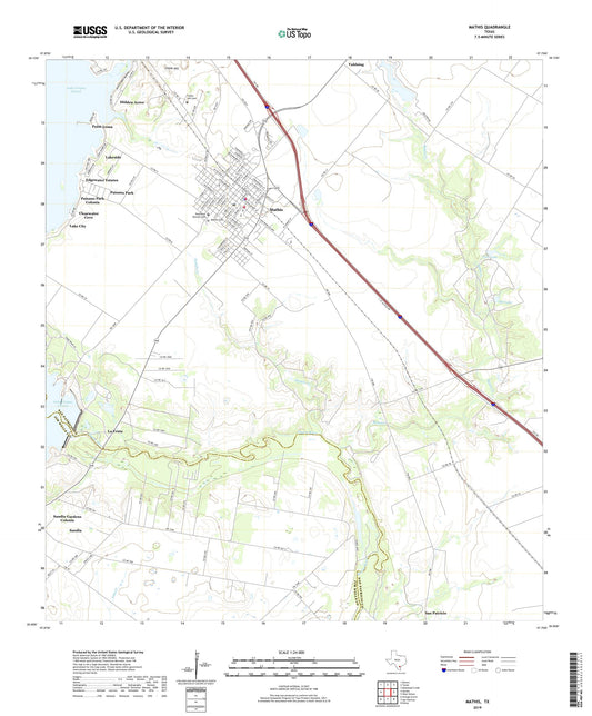 Mathis Texas US Topo Map Image