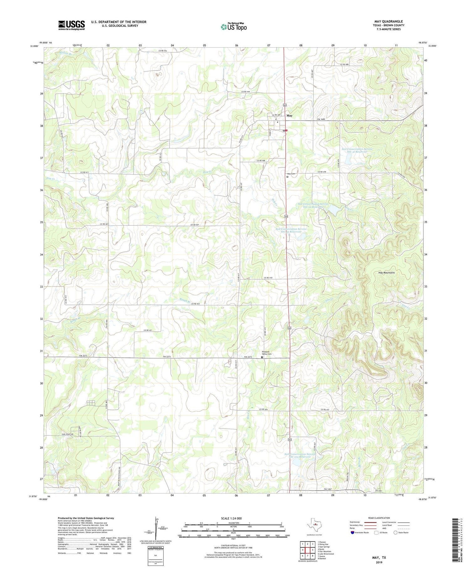 May Texas US Topo Map Image