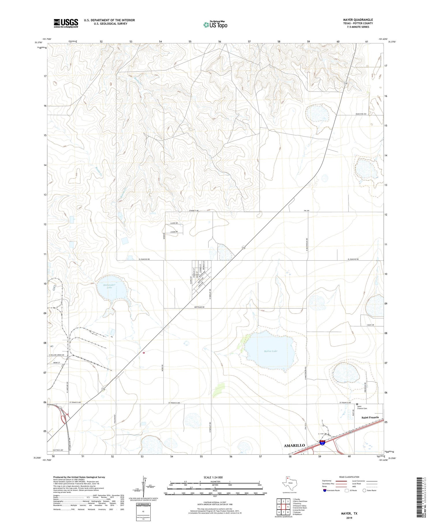 Mayer Texas US Topo Map Image