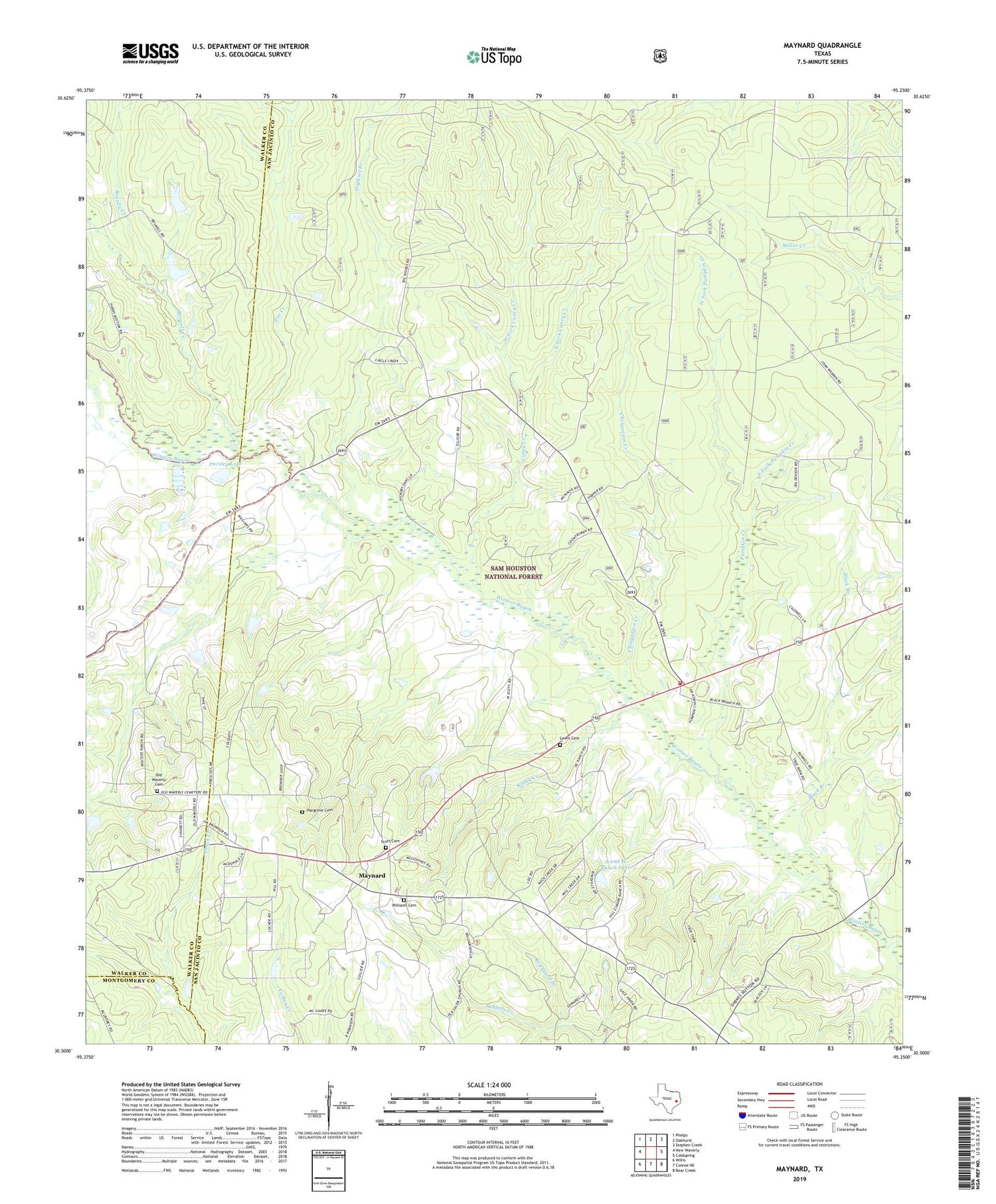 Maynard Texas US Topo Map Image