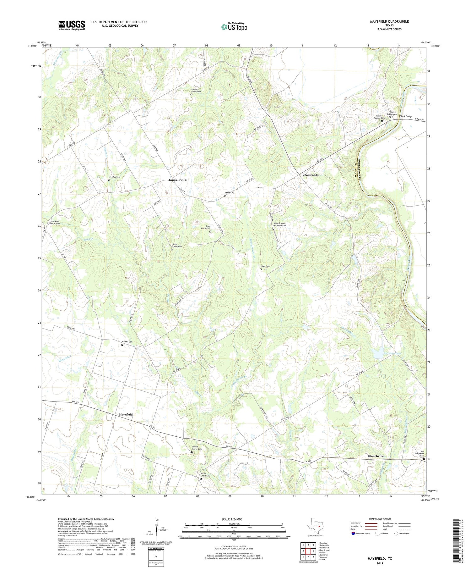 Maysfield Texas US Topo Map Image